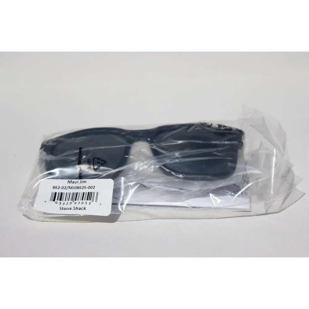 MAUI JIM Stone Shack POLARIZED Sunglasses 862-02 Black Crystal/Gray NEW Italy - Picture 10 of 11